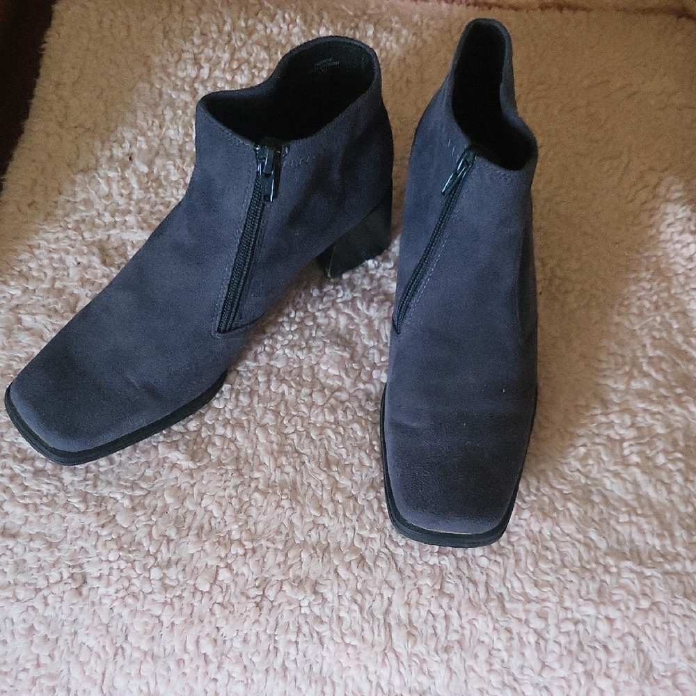 Women's Blue Suede Ankle Boots